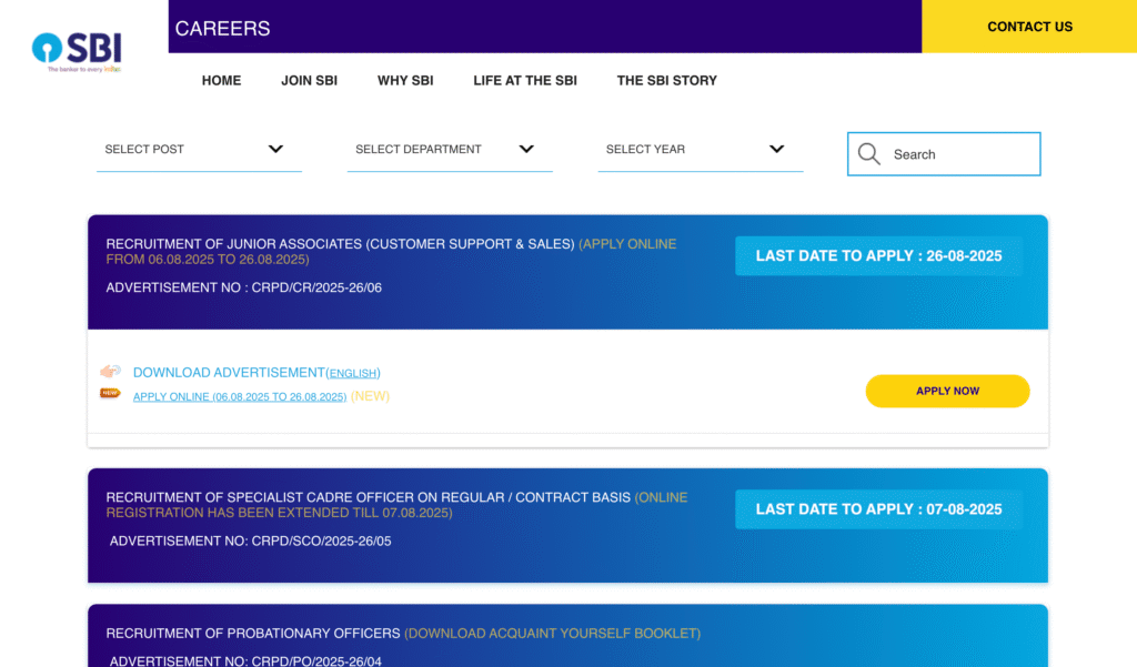 SBI Clerk Vacancy 2025