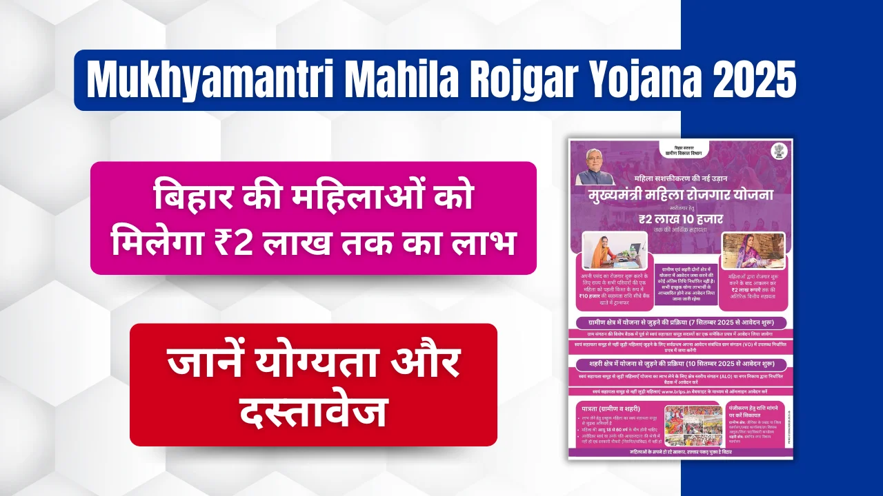 Mukhyamantri Mahila Rojgar Yojana 2025