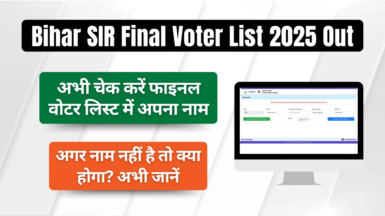 Bihar SIR Final Voter List 2025