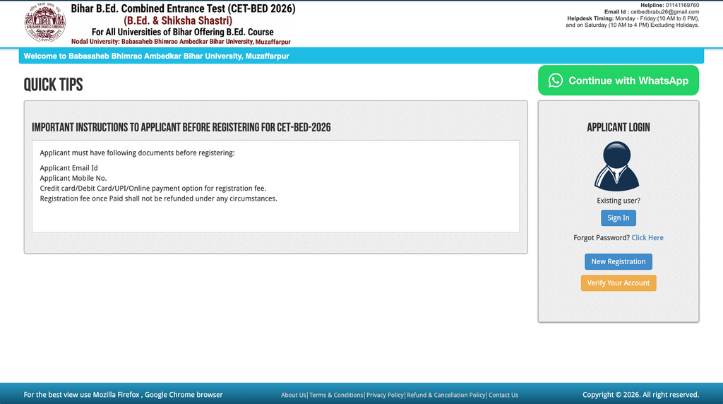 Bihar B.Ed Instant Admission 2026